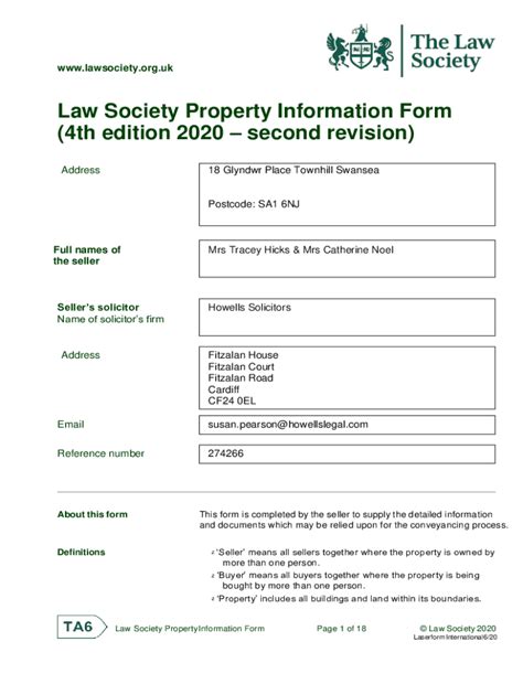 fillable online law society property information form 4th edition 2020 fax email print