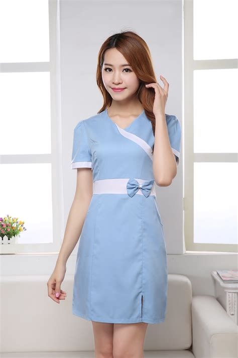 New Blue Nurse Uniforms Medical Uniforms Nurse Dress Gowns Fashion
