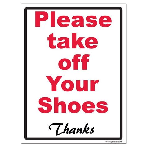Please Take Off Your Shoes Sign Or Sticker Design 3