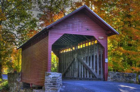 Bridge To The Past Roddy Road Covered Bridge A1 Autumn Frederick County