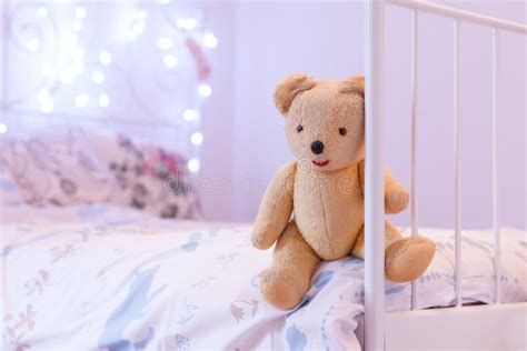 Teddy Bear On Bed Stock Image Image Of Bear Indoors 46607285