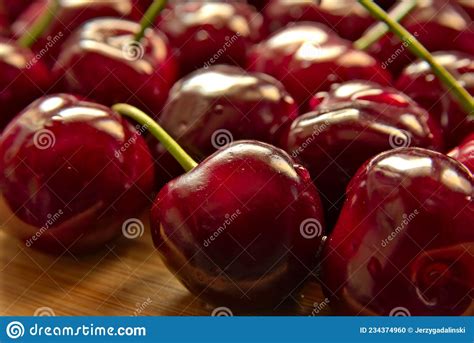 Juicy Red Cherry Fruit Stock Photo Image Of Food Sweet 234374960
