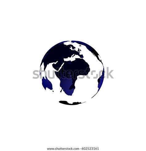 Blue World Globe Isolated On White Stock Illustration 602523161