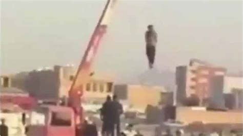 Horrific Video Shows Man Hanged By Crane In Iran Public Execution Ifmat