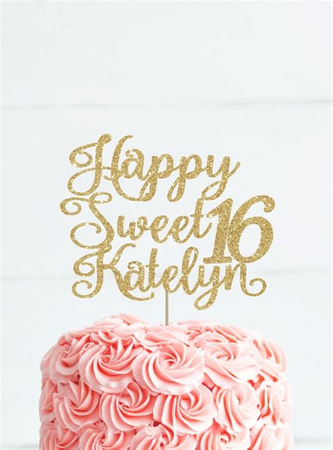 Sweet 16 Cake Topper Custom Cake Topper 16th Birthday Party Etsy