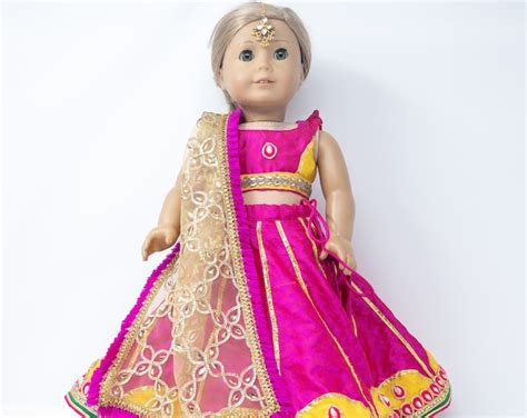 American Girl18 Inch Indian Doll Dress Lehenga Etsy