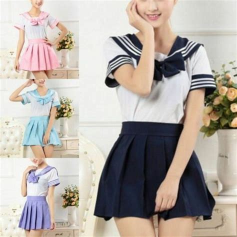 Japanische Schulmädchen Uniform Kleid Sailor Kostüm Frauen Anime Cosplay Kostüm Ebay