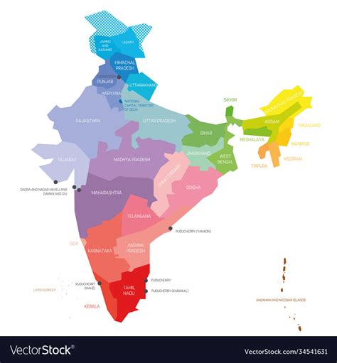 Administrative And Political Map Of Indian Royalty Free Stock Vector