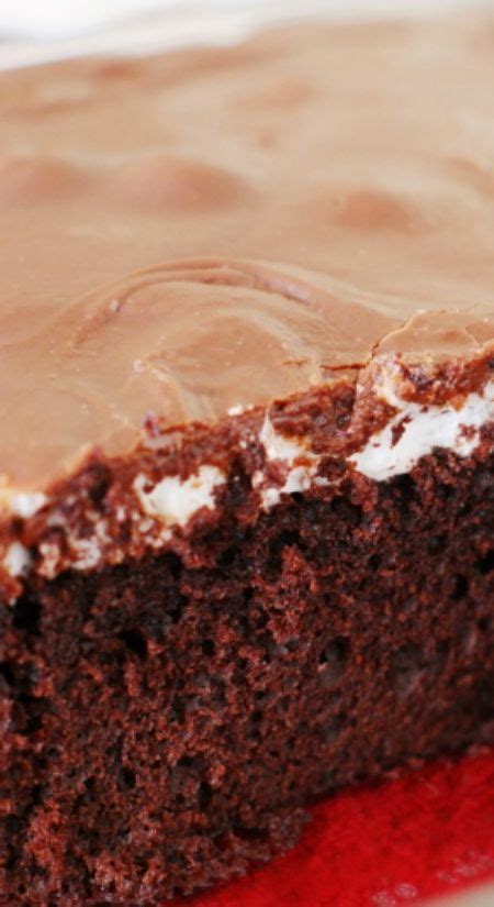 Marshmallow Chocolate Cake ~ Tender And Tasty Chocolate Cake Topped With