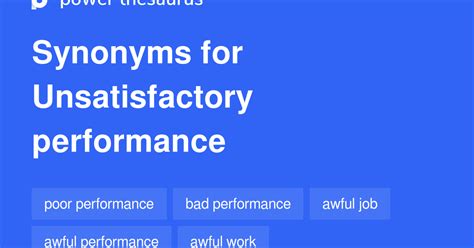 Unsatisfactory Performance synonyms - 104 Words and Phrases for ...