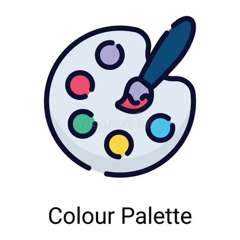 Color Pallet Art Brush Color Line Icon Stock Vector Illustration Of
