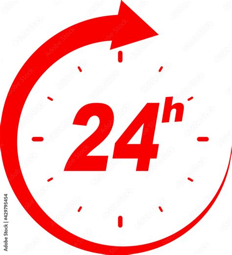 24 Hours Clock Arrow Vector Icons Delivery Service Online Deal