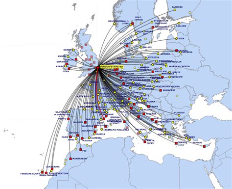 Carte Destination Ryanair Carte Des Destinations De Ryanair Shotgnod