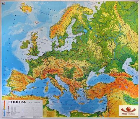 Mapa Cienna Mapa Fizyczna Europy Z Elementami Ekologii Ceny I Hot Sex