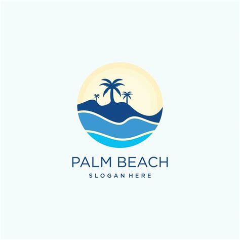 Palm Beach Logo Vector Design With Modern Style 23846346 Vector Art At