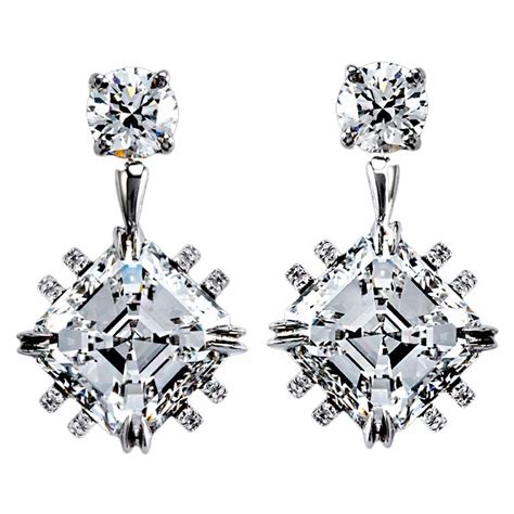 Asscher Cut Diamond Earrings For Sale At 1stdibs