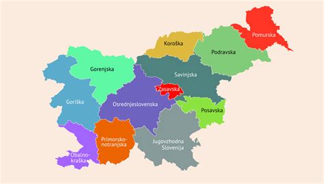 Slovenija Regije Karta
