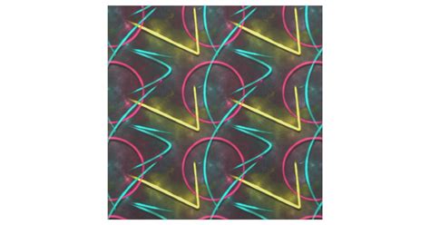 Neon 80s Abstract Geometric Pattern Fabric Zazzle