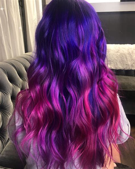 Purple And Pink Ombre Hair💜💖 Cool Hairstyles Pink Ombre Hair Hair
