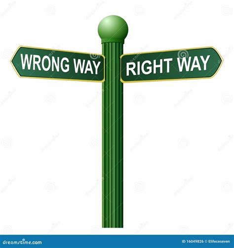 Wrong Way Right Way Street Sign Stock Vector Illustration Of