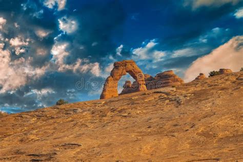 Delicate Arch At Sunrise In Arches National Park Stock Photo Image Of