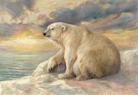 Polar Bear Rests On The Ice Arctic Alaska Painting By Svitozar Nenyuk