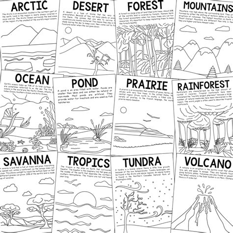 Biomes And Landforms Coloring Pages Elle Madison Education