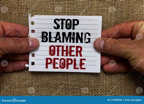 Text Sign Showing Stop Blaming Other People Conceptual Photo Do Not