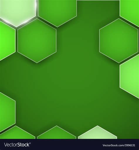 Abstract Green Background Hexagon Royalty Free Vector Image