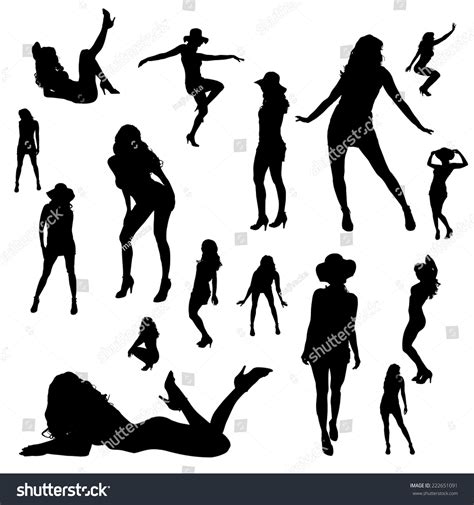 Vector Silhouettes Sexy Girls On White Stock Vector Royalty Free 222651091 Shutterstock