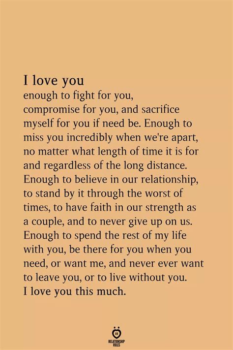I Love You Enough To Fight For You Compromise For You And Sacrifice