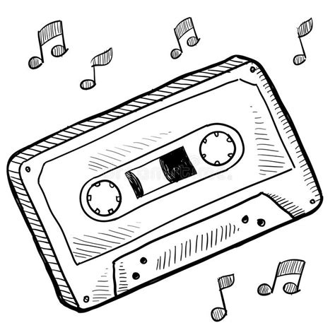 Download Cassette tape sketch. Doodle style cassette tape vector illustration , #AD, #sketch, #Doodle, # ...
