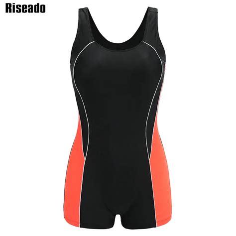 Riseado Training One Piece Swimsuit 2018 Sport Swimwear Women Splice