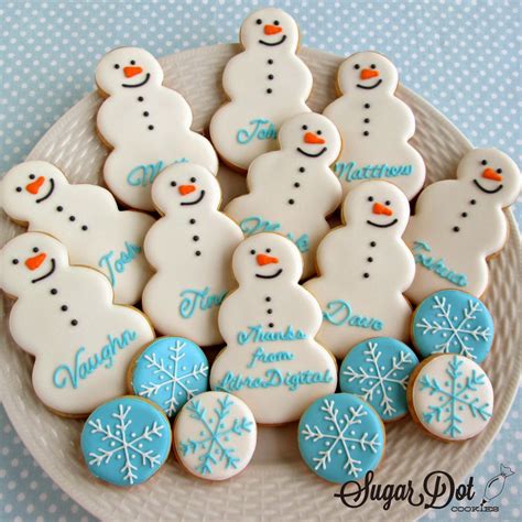 Christmas cookies are the best part about the holidays. Personalized Snowmen as a corporate thank you gift.....