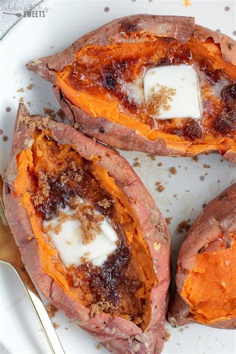Baked Sweet Potatoes Fluffy Slightly Sweet And Loaded