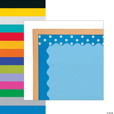 Double Sided Solid And Polka Dot Bulletin Board Borders 12 Pc