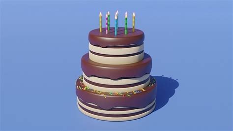Birthday Cake Free 3d Model Cgtrader
