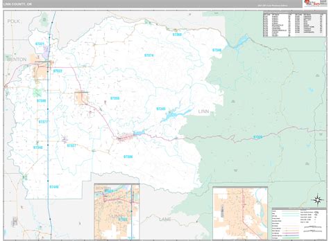 Linn County, OR Wall Map Premium Style by MarketMAPS - MapSales
