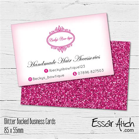 Floral rose gold glitter makeup artist hair salon business card. Glitter Backed Business Cards - Essar Aitch
