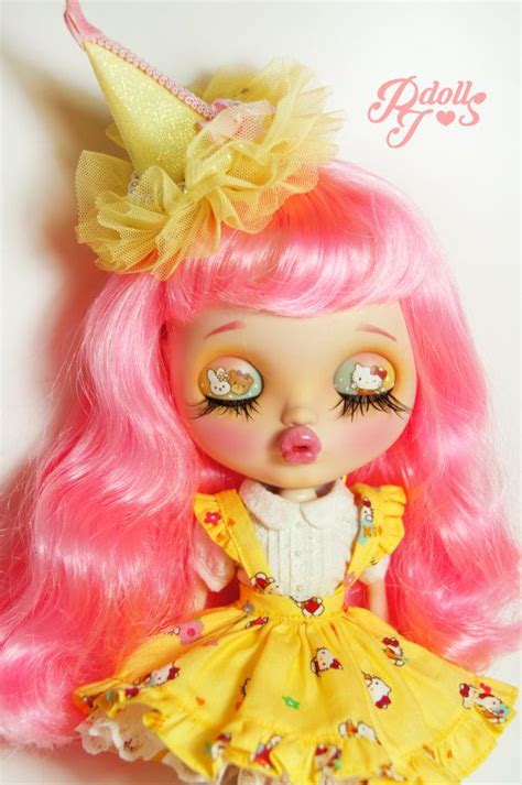 Pjdolls Pink Rosy Custom Blythe Dollhello Etsy Blythe Dolls