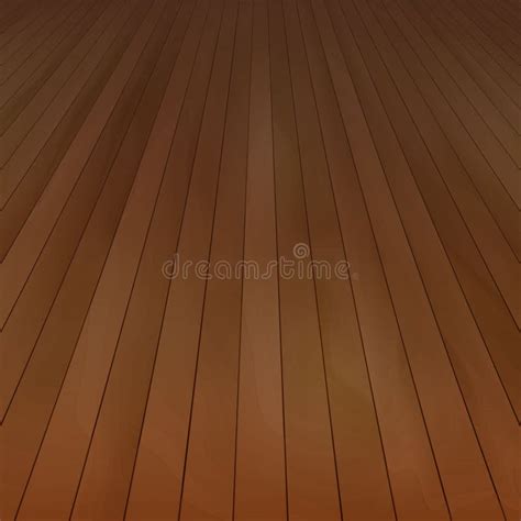 Wood Floor Vector Perspective View With Wooden Texture In Dark Brown