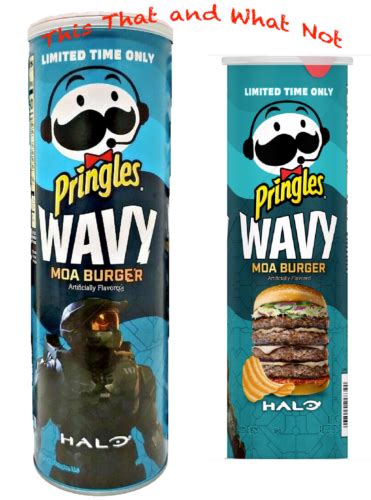 Limited Edition Halo Pringles Wavy Moa Burger Flavor Potato Chips