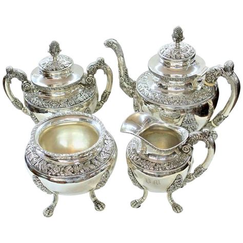 Check spelling or type a new query. Antique American Coin Silver Rococo Style Four-Piece Tea ...