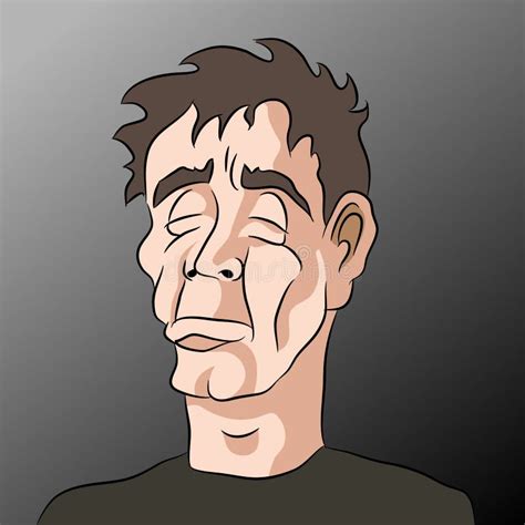 Cartoon Sad Depressed Man Stock Vector Illustration Of Male
