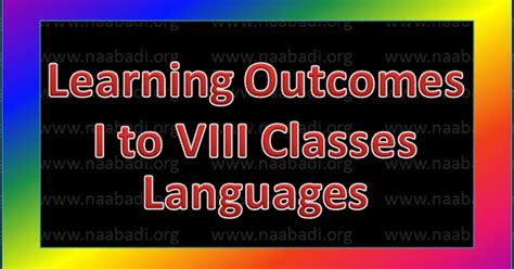 Learning Outcomes I To Viii Classes Languages Telugu English