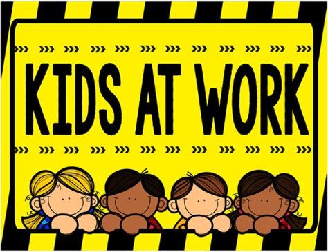 Kids At Work Poster Teaching Resources