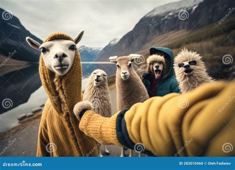 Set Of Camelids South America In A Cartoon Style Vector Illustration