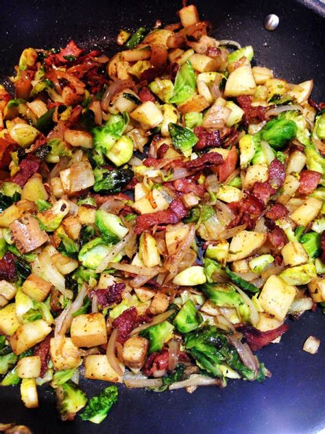 Sweet Potato And Brussels Sprout Hash