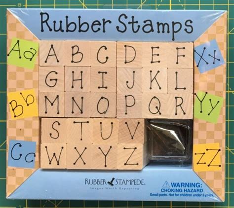 Mini Alphabet Rubber Stamp Set Dovecraft 30 Stamps Kit 12 Designs