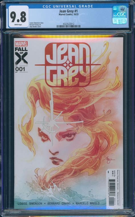 Jean Grey 1 Cgc 98 White Pages Amy Reeder Cover A Marvel 2023 Hd